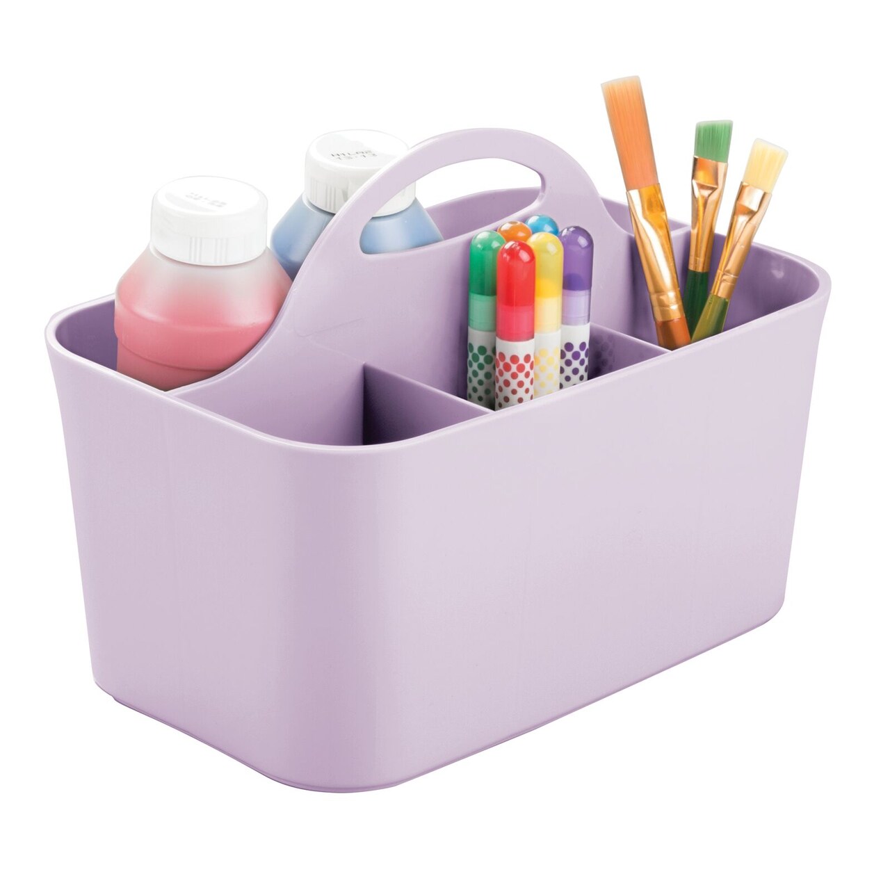 mDesign Plastic Storage Caddy Tote for Sewing & Craft Supplies, Small